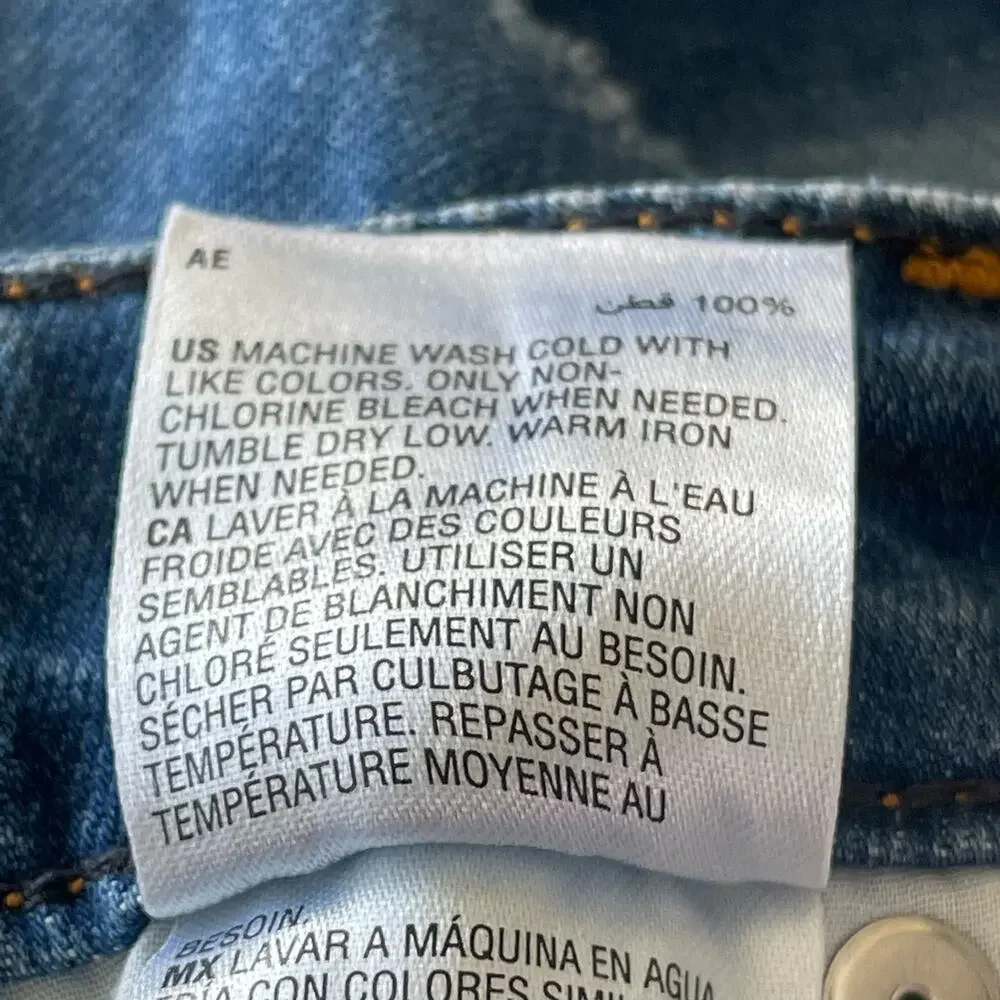 INC SZ 8/29 Cuffed Jeans Distressed Patches High-Rise Pockets Medium Wash Blue - Picture 11 of 11
